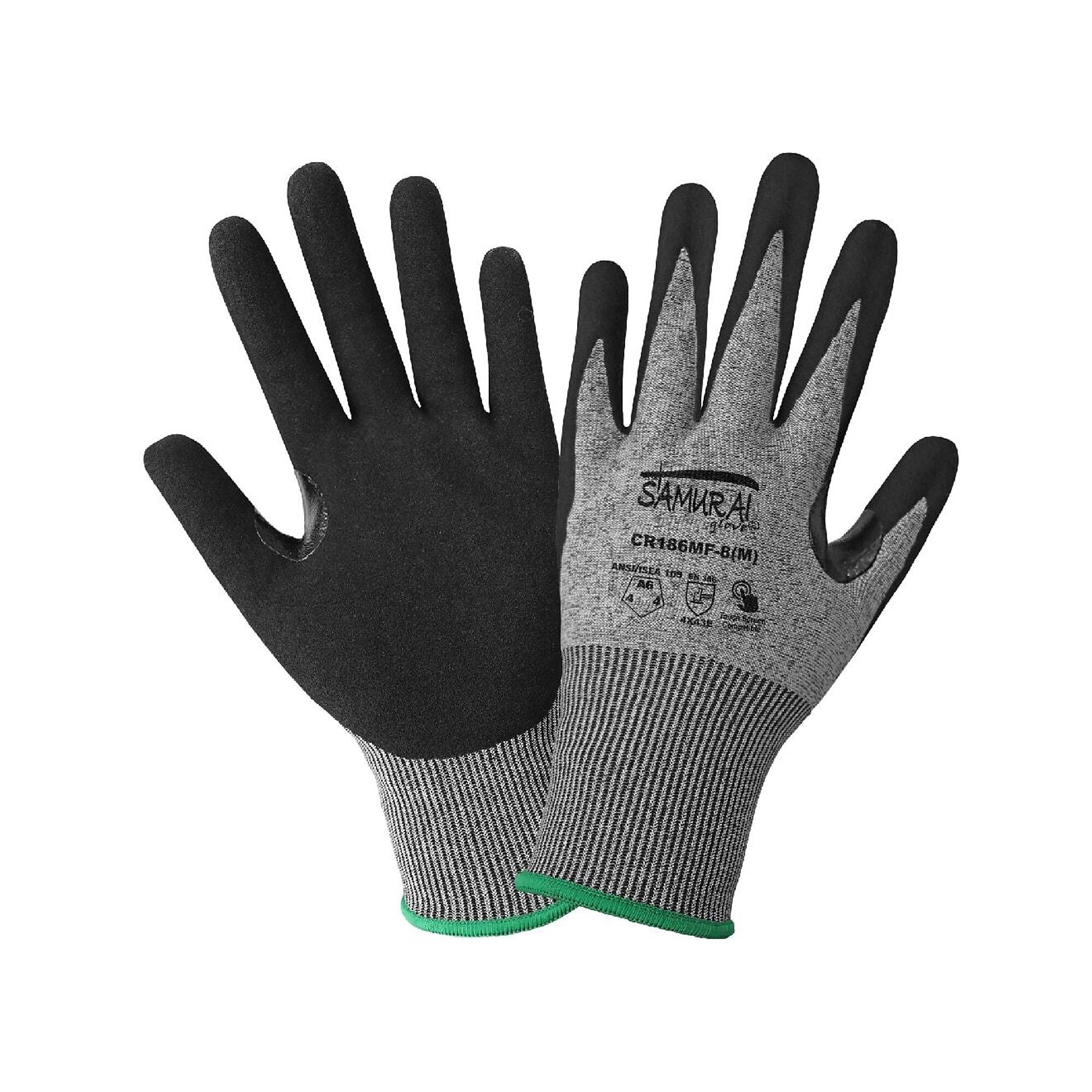 Global Glove 18ga, Foam Nitrile-Coated, A6 Cut Resistant Gloves -12 Pairs